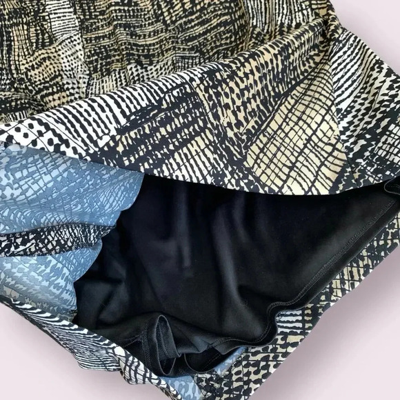 Jones Wear Vintage Casual Sleeveless Shift Dress Stretch Belt 14 Geometric Brown - Picture 13 of 16